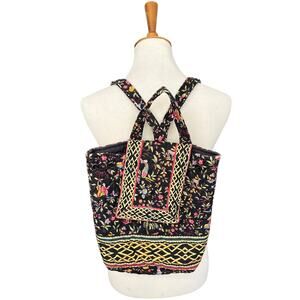 Vera Bradley Quilted Floral Backpack Ming 2001 Retired Pattern Toggle Tote